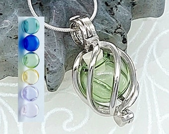 Sterling Silver Urn Jewelry for Ashes | Cage Urn Locket | Glass Urn Necklace for Loved One | Mourning & Sympathy Gifts | Cremation Jewellery