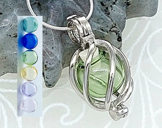 Sterling Silver Urn Jewelry for Ashes | Cage Urn Locket | Glass Urn Necklace for Loved One | Mourning & Sympathy Gifts | Cremation Jewellery
