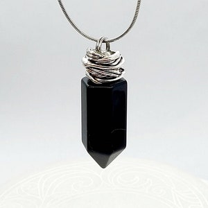 Black Obsidian Memorial Jewery Necklace for Men or Women | Urn Jewelry for Ashes | Cremation Jewelry Pendant Stone | Funeral Jewellery