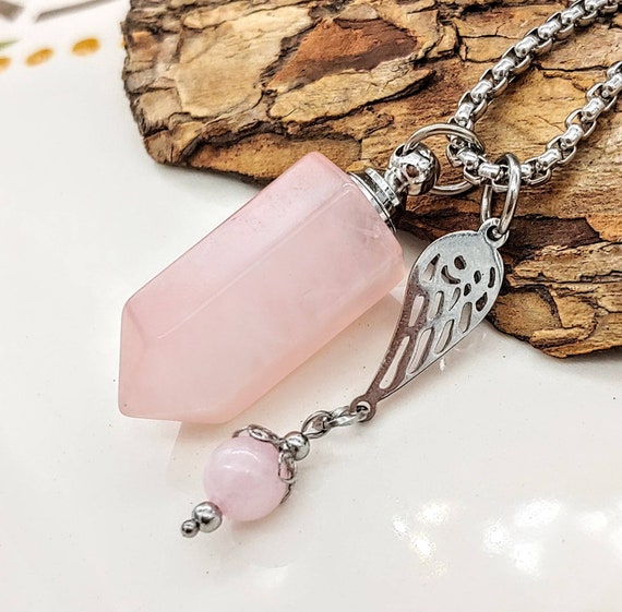 Rose Quartz Crystal Urn Necklace Jewelry for Ashes Crystal | Etsy