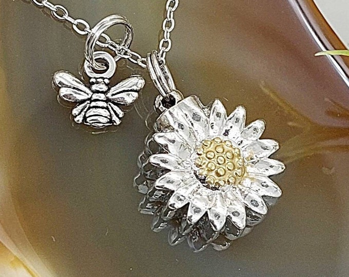 Sunflower Urn Necklace for Cremains | Memorial Jewelry for Human Ashes | Keepsake Pendants | Cremation Jewelry for Ashes | Sympathy Gift