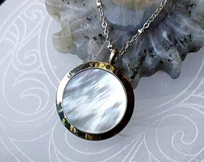 Mother of Pearl Locket Bracelet or Pendant | Keepsake, Memorial, Cremation Urn Jewelry for Women