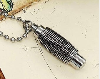 Stainless Steel Urn Necklace : Cremation Jewelry for Men or Women, Memorial Ashes Keepsake