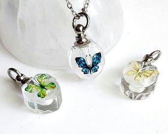 Butterfly Urn Necklace, Ashes Jewelry, Small Keepsake Pendant for Cremation Ash, gifts for Her