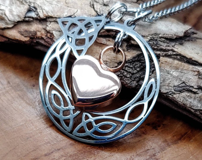 Celtic Knot Urn Necklace | Circle of Life | Cremation Jewelry | Urn Jewelry for Ashes | Ashes Necklace | Irish Celtic Memorial Jewellery
