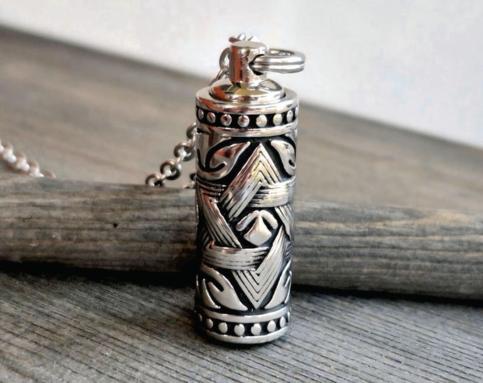 Star of David Memorial Ash Pendant | Stainless Steel Cremation Jewelry for Men or Women | Urn Necklace, Ash Holder