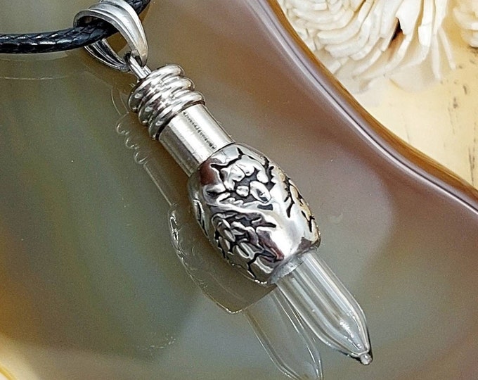 Glass Vial Urn Necklace for Ashes or Lock of Hair | Wolf, Coyote, Dog  Keepsake Jewelry | Pet Memorial Jewellery | Cremation Jewelry Gifts