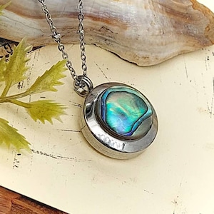 Abalone Shell Locket | Urn Necklace for Ashes, Hair, Fur | Memorial Cremation Jewelry | Urn Jewelry | Sympathy Gift for Mom, Friend