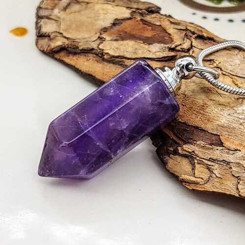 Purple Amethyst Urn Necklace Cremation Jewelry Crystal Ashes Etsy