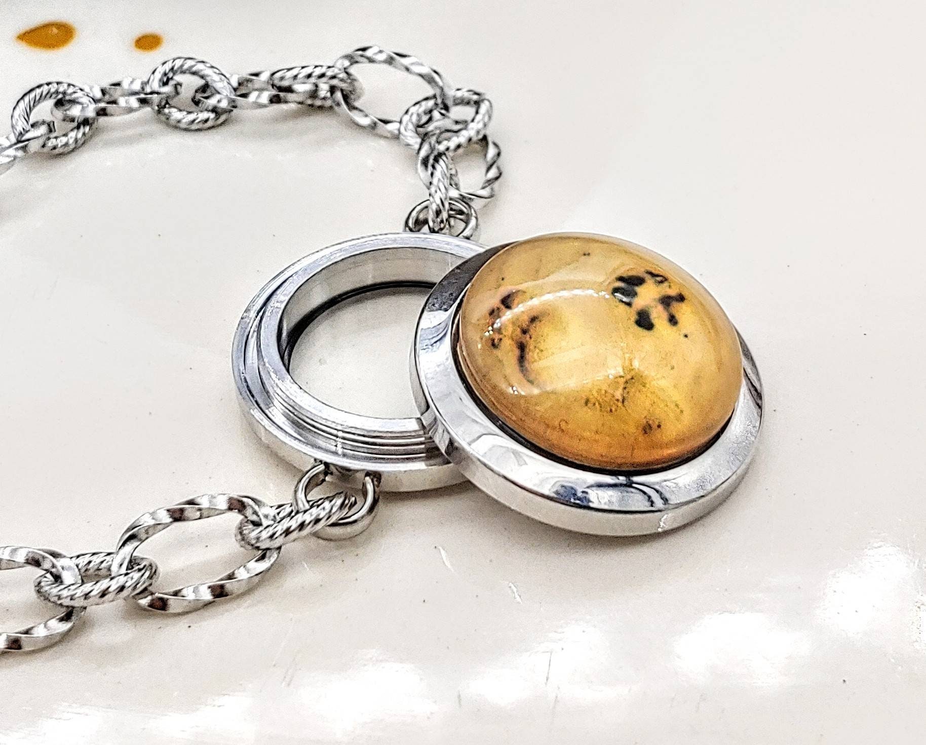 Glass Locket Bracelet for Animal Ashes or Fur Dog Urn Cat Urn