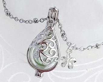 Sterling Silver Tear Locket Urn Necklace | Urn Jewelry | Cremation Jewelry | Ashes Keepsake | Memorial for Human or Pet Ash | Sympathy Gifts