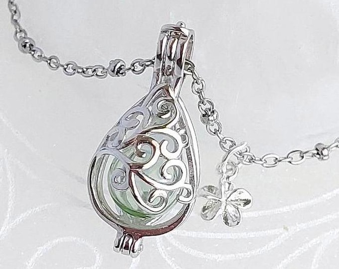 Sterling Silver Tear Locket Urn Necklace | Urn Jewelry | Cremation Jewelry | Ashes Keepsake | Memorial for Human or Pet Ash | Sympathy Gifts