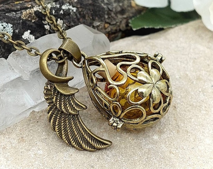 Bronze Floral Teardrop Locket | Urn Necklace  for Ashes or Hair | Cremation Jewelry for Women | Urn Jewellery | Memorial Keepsake Gifts