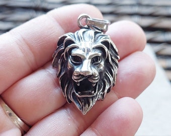 Lion Cat Memorial Jewelry Pendant for Cremains Urn Necklace | Stainless Steel Cremation Jewelry for Ashes | Keepsake Gifts for Him or Her