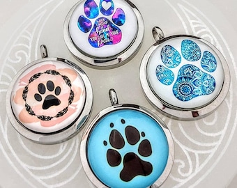 Pet Memorial Jewelry, Paw Prints Locket, Cat/Dog Urn, Cremation Necklace for Ashes/hair/fur