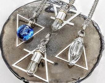 Elements Water Fire Earth Air ~  Fillable Meditation Pendant | Urn  Jewelry | Cremation Jewelry | Urn Necklace for human or Pet Ashes