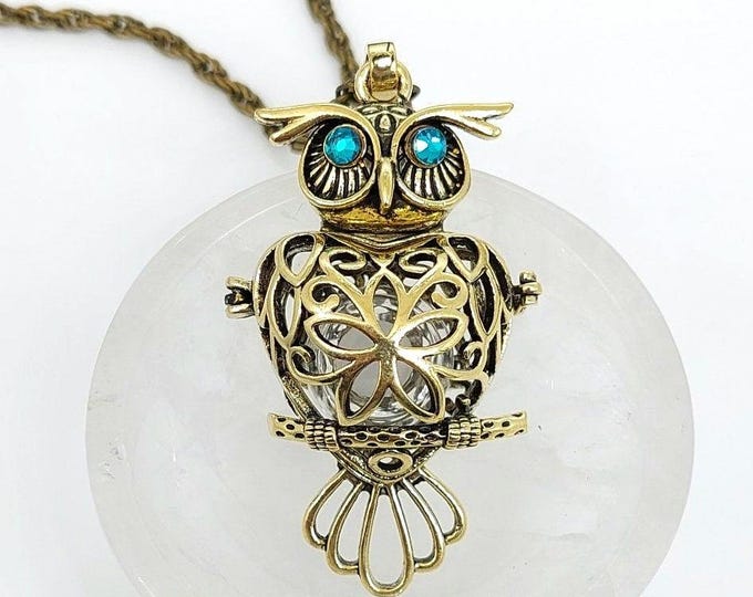 Bronze Owl Urn Locket: Cremation Keepsake Jewelry with Fill Kit