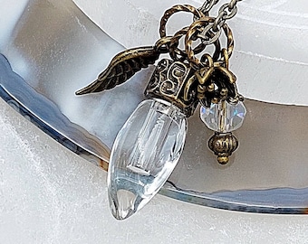 Bronze Teardrop Urn Necklace, Vintage Inspired Cremation Jewelry, Ashes Keepsake Pendant for Cremains