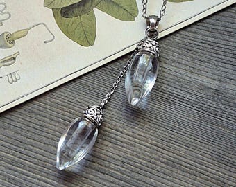 Double Teardrop Urn Necklace: Cremation Jewelry for Women | 2 Urns | Memorial Jewelry | Ashes Pendant | Sympathy Gift