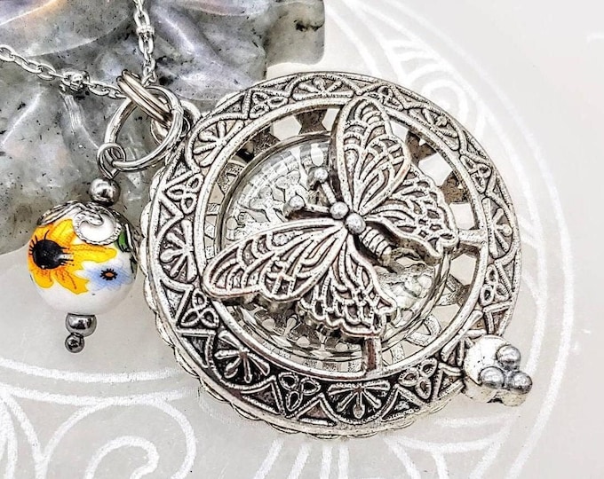 Butterfly Urn Locket | Keepsake Necklace for Cremains/Pet Ashes/Hair-Fur Keepsake |Cremation  Jewelry