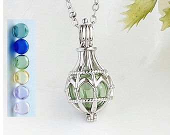 Sterling Silver Teardrop Locket • Urn Necklace for Ashes • Memorial Jewelry • Cremation Jewellery • Sympathy Gift • Glass Pendant for Ashes
