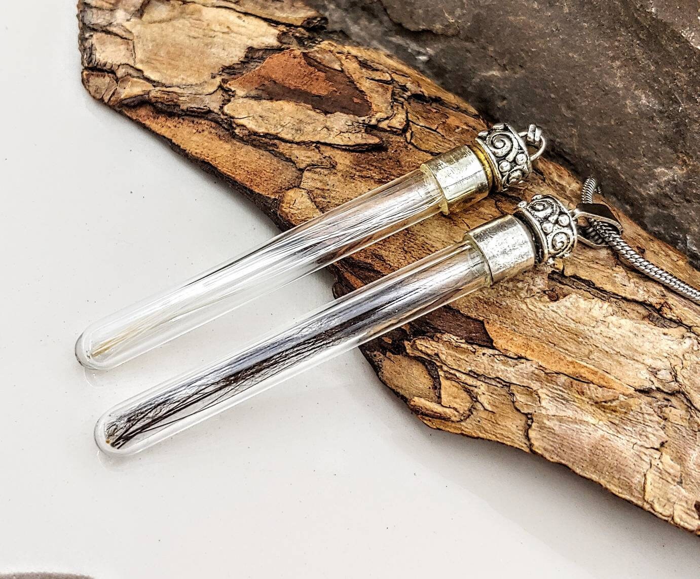 Glass Whisker Keeper Hair Locket Necklace Vial Necklace Pet Urn