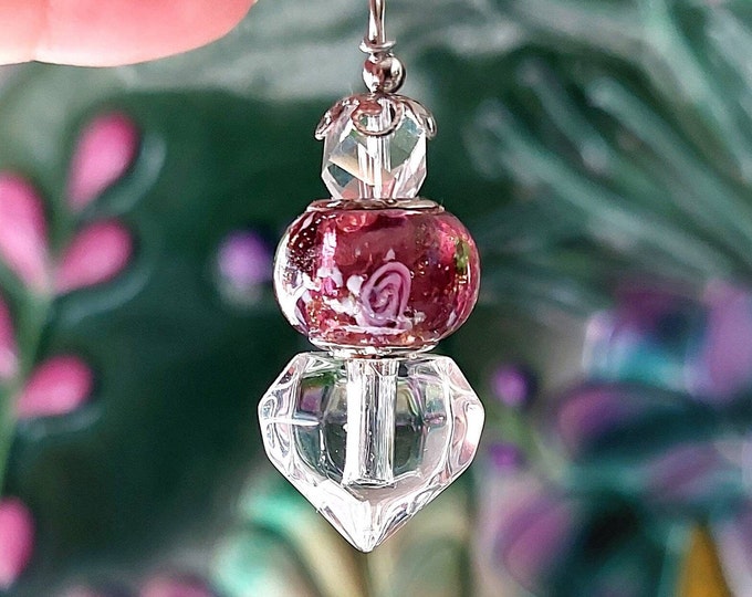 Burgandy Rose Floral Heart Urn Necklace for Ashes, Cremains | Cremation Jewelry for Women | Funeral, Sympathy Jewelry | Handmade Keepsakes