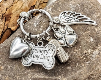 Dog Memorial Ash Jewelry | In Memory of My Dog | Urn KeyChain | Pet Hair Locket | Memory Keeper | Dog Cremation Jewelry | Dog Urn Jewelry