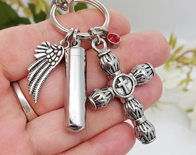 Memorial Jewelry Cross Urn | Cremation Jewelry | Funeral Urn Jewellery | Religious Gift Dad Mom Son Daughter Child Grandpa | Ash Holder