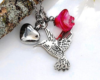 Hummingbird Urn Necklace | Cremation Ashes Jewelry | Memorial Ashes Keepsake, Urn Pendants