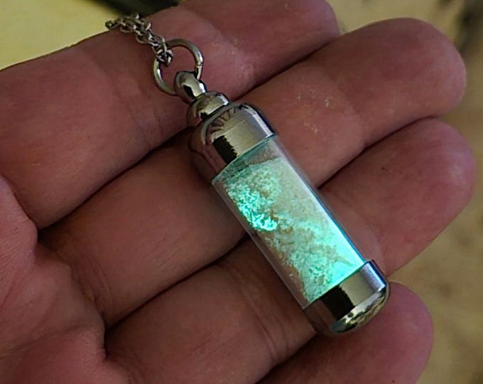 Glow in the Dark Memorial Pendant | Cremation Ashes Jewelry | Urn Necklace for Ashes | Keepsake Jewellery Gifts
