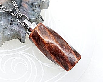 Keepsake Ash necklace | Weathered Look Copper Color Urn Pendant | Cremation Jewelry for Men or Women | Cremation Necklace | Small Urn