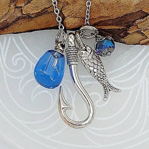 Personalized Fish Hook Cremation Jewelry for Ashes Urn Etsy