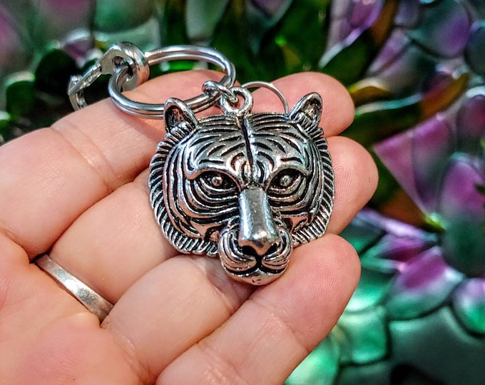 Tiger, Cat,Memorial Keychain | Ash Holder Jewelry for Cremains | Cremation Jewelry | Urn Jewelry for Ashes | Keepsake Gifts for Men