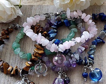 Gemstone Memorial Bracelet for Ashes - Custom Sized Cremation Ashes Keepsake bracelets