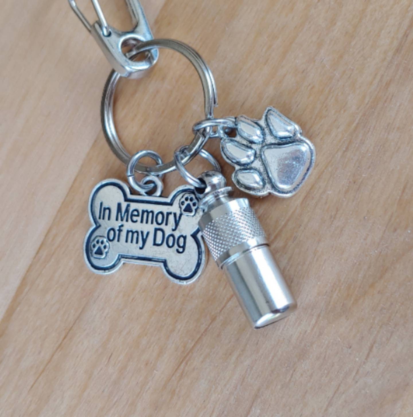 In Memory of My Dog Keepsake Urn KeyChain Pet Hair Locket Memory Keeper Dog Urn Cremation Jewelry Pet Memorial Pet Urn Jewelry
