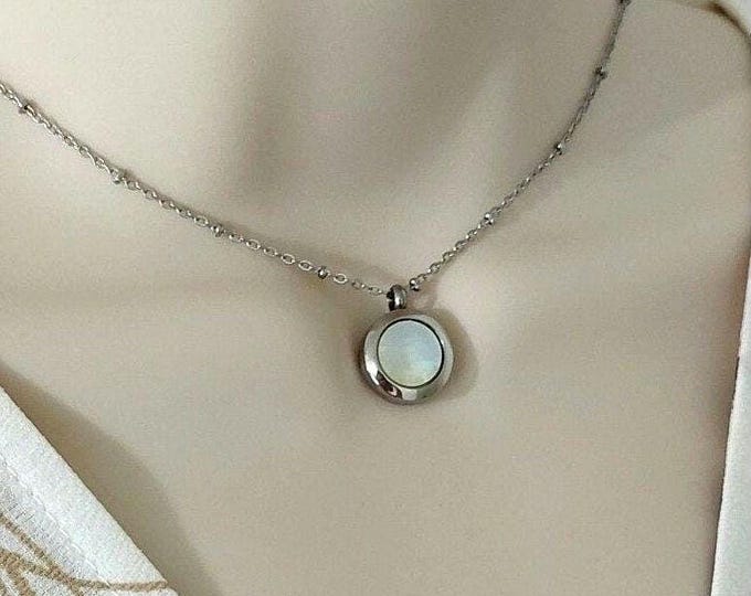 Mother of Pearl Locket | Mini Urn Necklace | Cremation Jewelry for Ashes | Memorial Keepsake Gifts | Ash Pendant