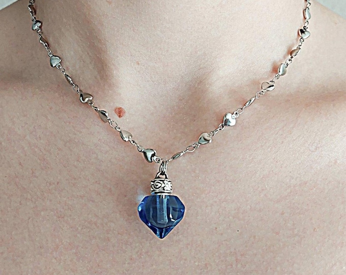 Crystal Heart Urn Necklace | Cremation Jewelry, Memorial Gift, Keepsake Ashes Pendant