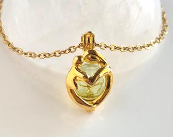 Mother Child Locket For Ashes | Urn Necklace, Gold Plated Sterling Silver Cremation Jewelry Keepsakes