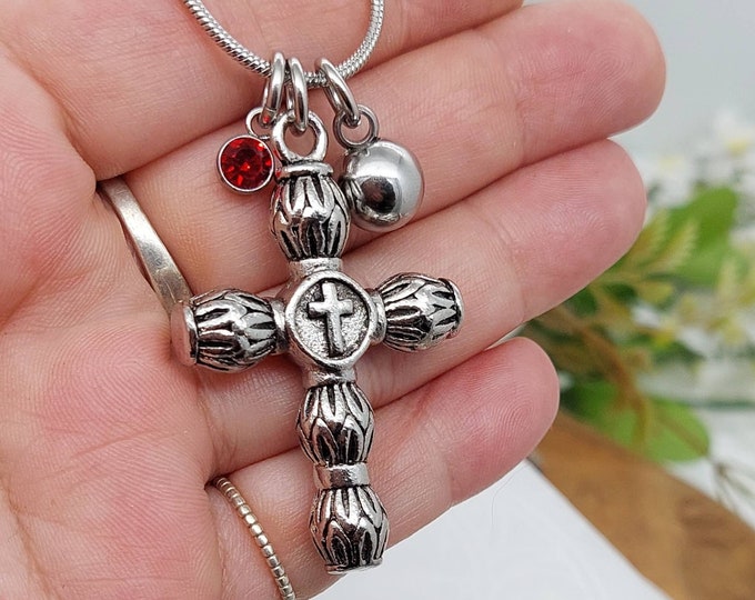 Memorial Jewelry Large Cross Urn Necklace for Ashes | Cremation Jewelry | Funeral Urn Jewelry | Religious Cremation Necklace | Ash Holder