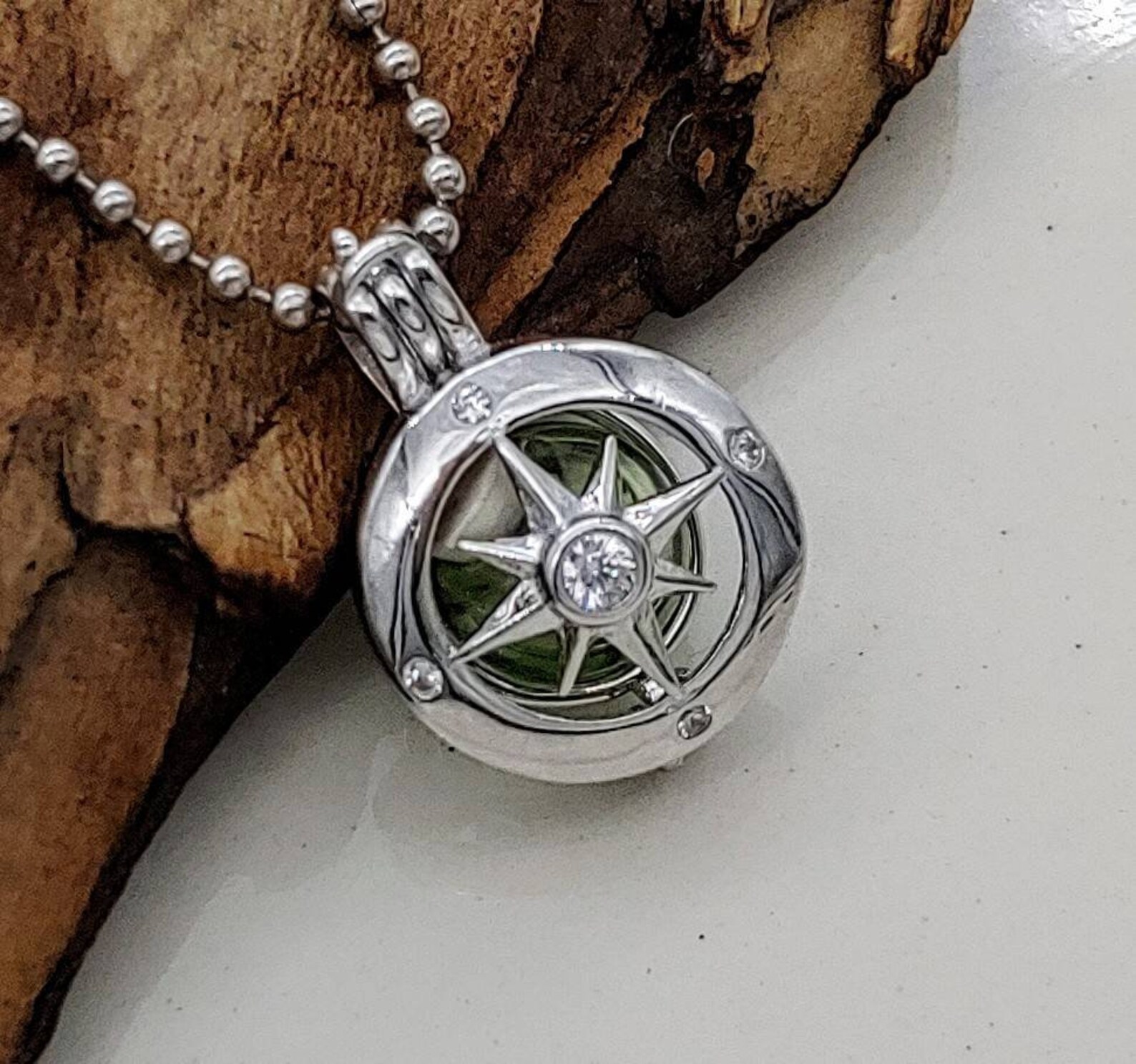 925 Sterling Silver Compass Locket Urn Necklace for Etsy