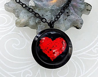 Keepsake Valentine Heart Locket | Red Heart Urn Necklace | Ashes Urn Jewelry | Fillable Locket | Memorial Cremation Jewelry | Friend Gift