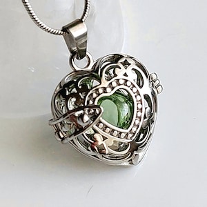Stainless Steel Heart Locket | Ashes Necklace | Cremation Urn Jewelry | Ash Cremains Pendant image 1