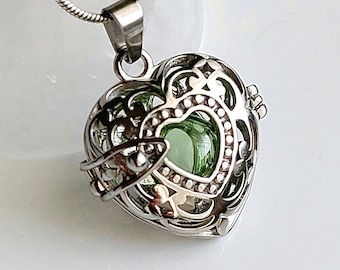 Stainless Steel Heart Locket, Ashes Necklace, Cremation Urn Jewelry, Ash Holder Pendant