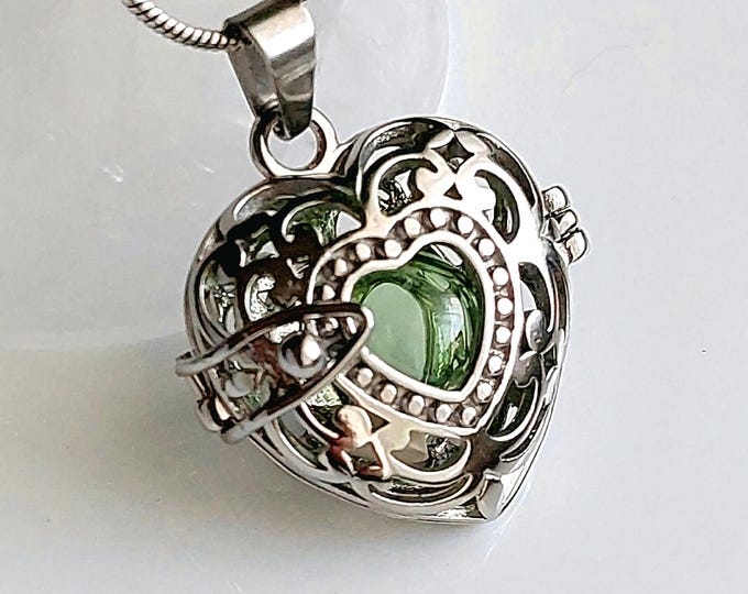 Stainless Steel Heart Locket, Ashes Necklace, Cremation Urn Jewelry, Ash Holder Pendant