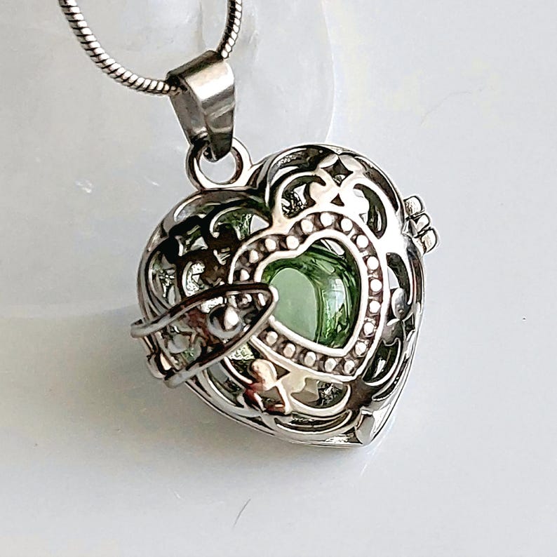 Stainless Steel Heart Locket | Ashes Necklace | Cremation Urn Jewelry | Ash Cremains Pendant image 1