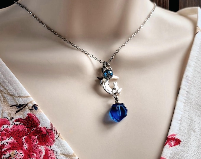 Cat on the Moon Urn Necklace | Pet Memorial Pendants, Cremation Ash Jewelry, Ashes Keepsake