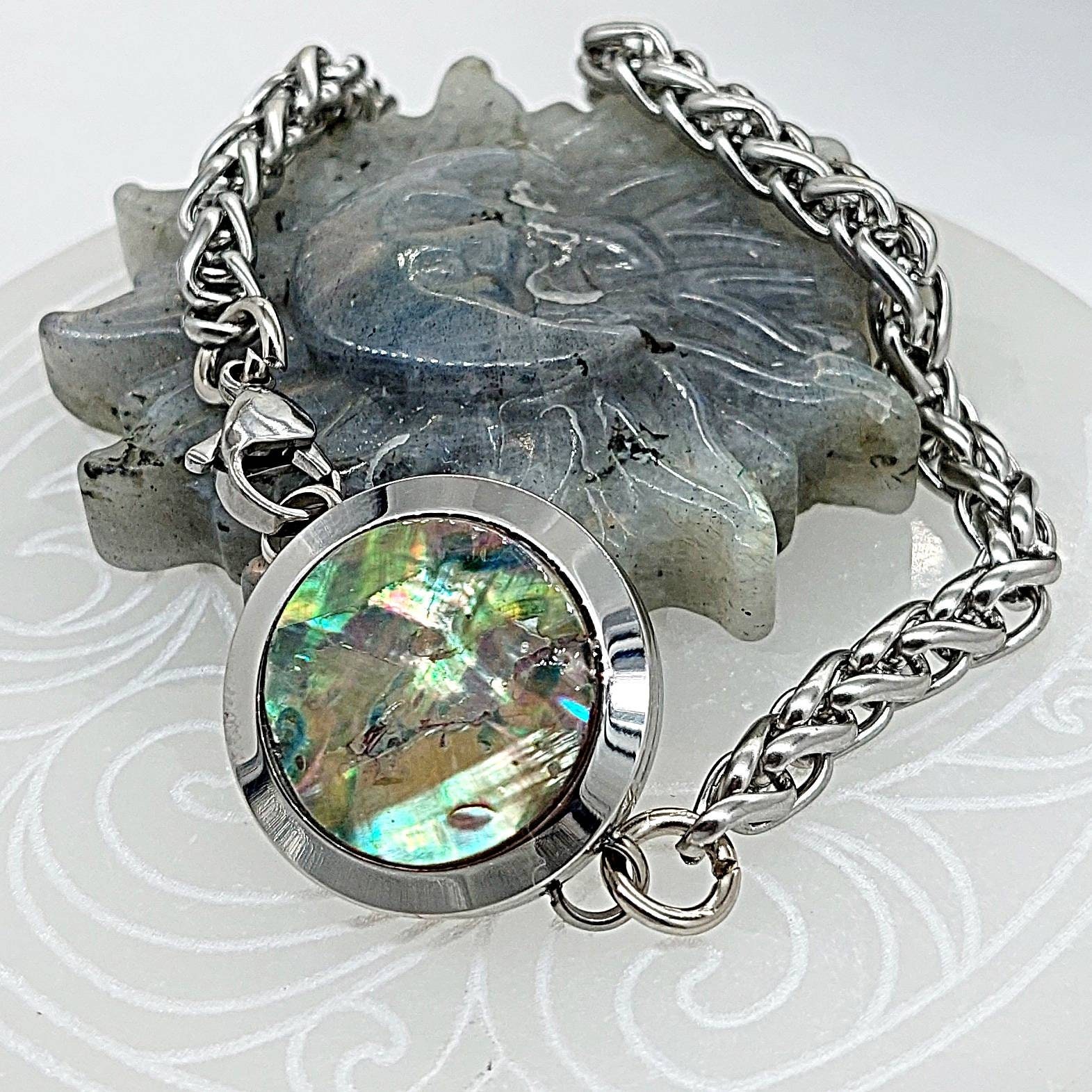 Abalone Shell Urn Bracelet for Ashes or Lock of Hair Ash Keepsake