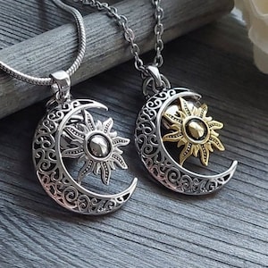 Sterling Silver Moon Urn Necklace for Ashes | Cremation Jewelry | Sun and Moon Keepsake | Memorial Ashes Pendant | Funeral Jewellery Gift