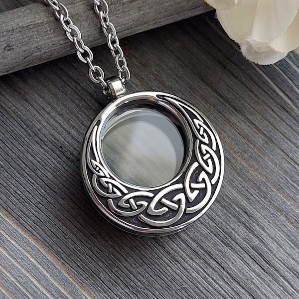 Celtic Knot Locket | Urn Necklace | Circle of Life, Infinity Knot, Irish Urn Jewelry for Ashes | Keepsake Gifts, Memorial, Cremation Jewelry